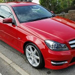 C CLASS W204AMG SPORT COUPE (2013) fire opal red