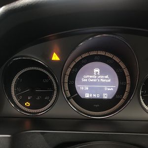 Warning light and traction sign on dash