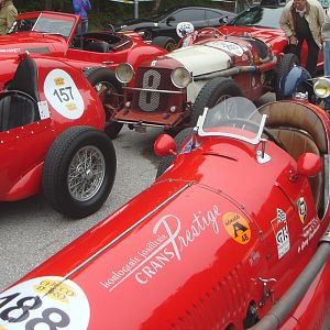 Jowett Mk1A.....1954, Maserati 26 M.....1928, Bugatti 37 A.....1927, Stanguellini Monoposto.....1959, Maserati 4 Cl.....1939