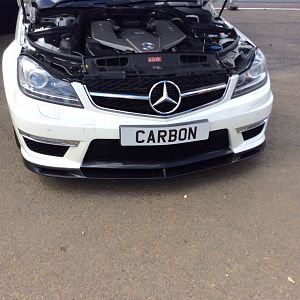 MERCEDES C63 WITH STAGE 1 AND STAGE 2 FRONT CARBON FIBRE SPLITTERS :)