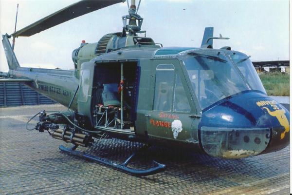 This one is a huey gunship they were based at vinh long vietnam, the squadron was the "Mavericks" they were gunships to the outlaws.
